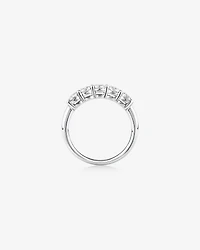 Alliance à cinq pierres Evermore en or blanc 14 K avec diamants totalisant 1 ct