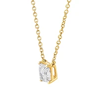 0,50 carat TW collier solitaire en diamant de laboratoire taille Asscher en or jaune 10kt