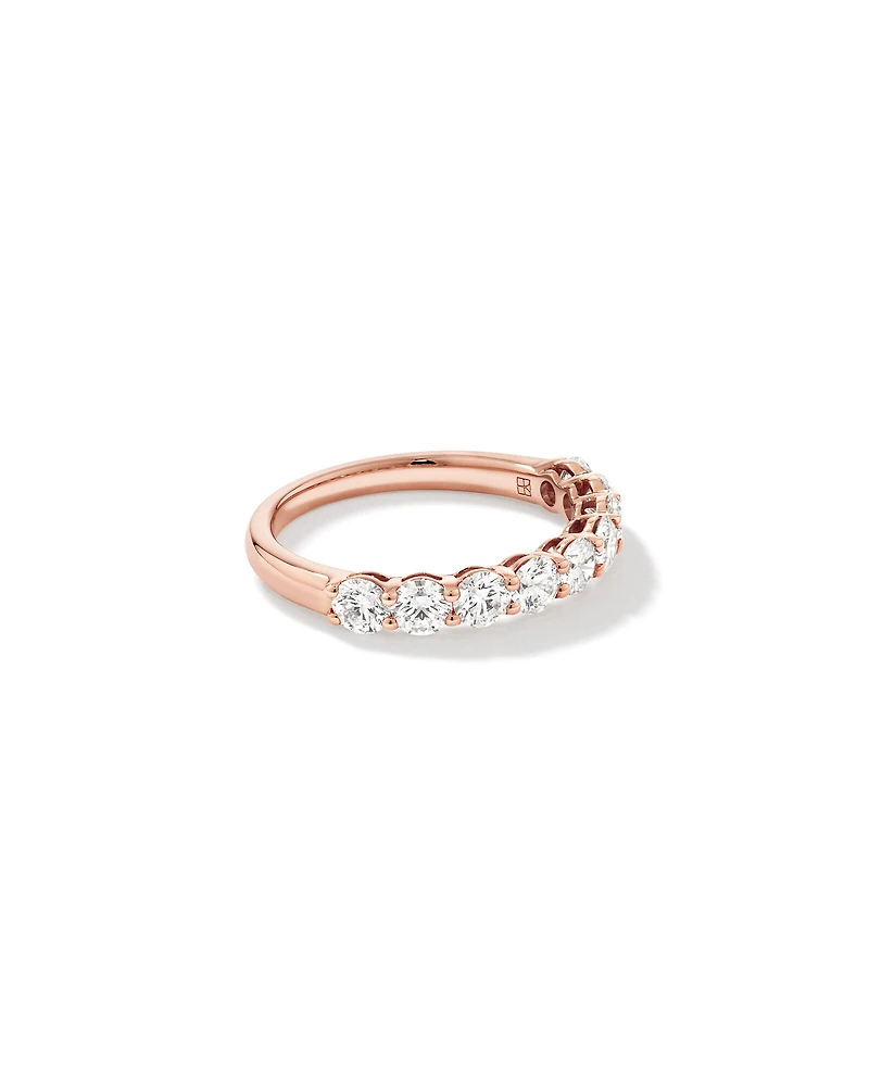 Alliance ronde en diamant brillant de laboratoire TW de 1,30 carat en or rose 14 carats