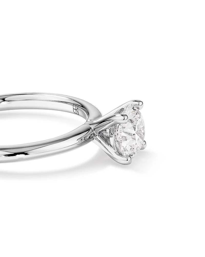 Carat TW Round Brilliant Laboratory-Grown Diamond Solitaire Engagement Ring in 14kt Gold