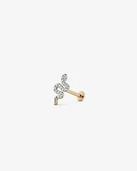 Boucle d’oreille Helix Diamond Snake Flat Back en or jaune 10 carats