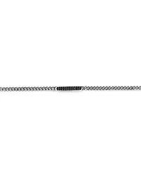Bracelet micro maille gourmette pour homme avec 0,30 carat de diamants noirs en argent sterling