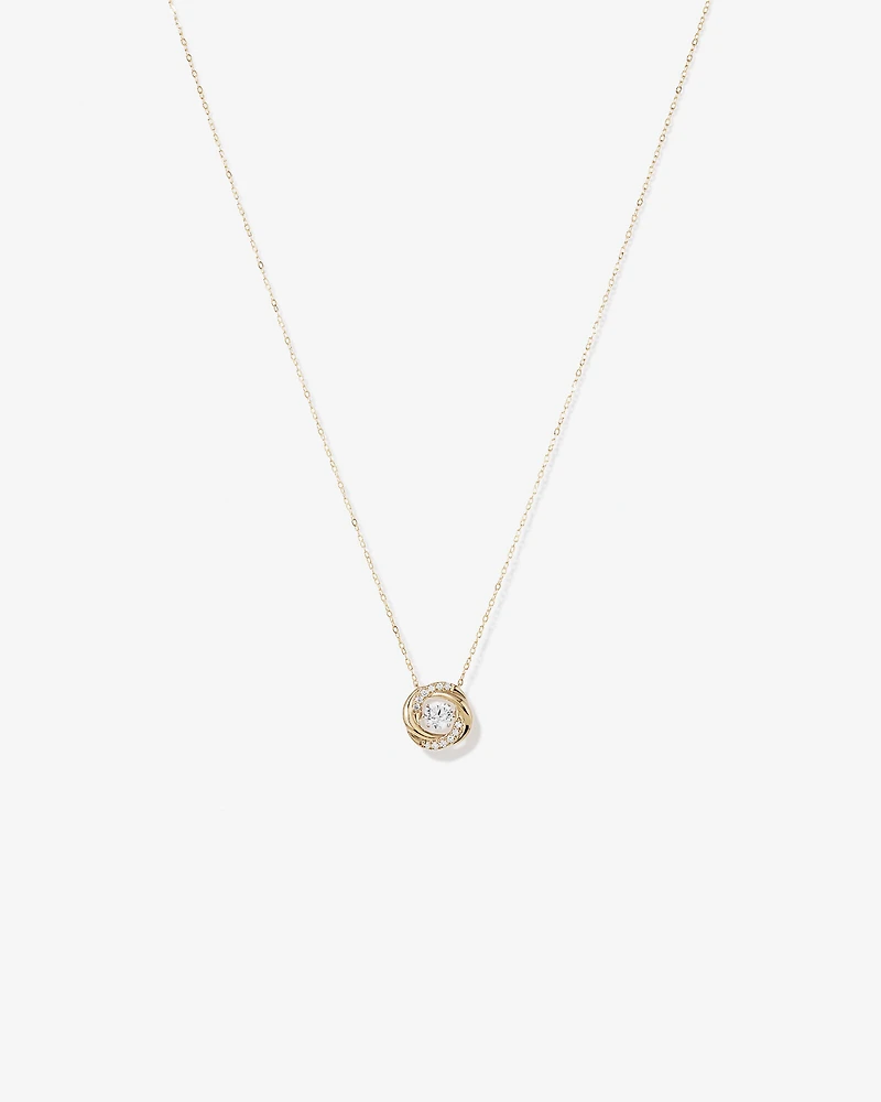 Lume Lab Swirl Pendant with 0.60 Carat TW of Laboratory-Grown Diamonds in 10kt Yellow Gold