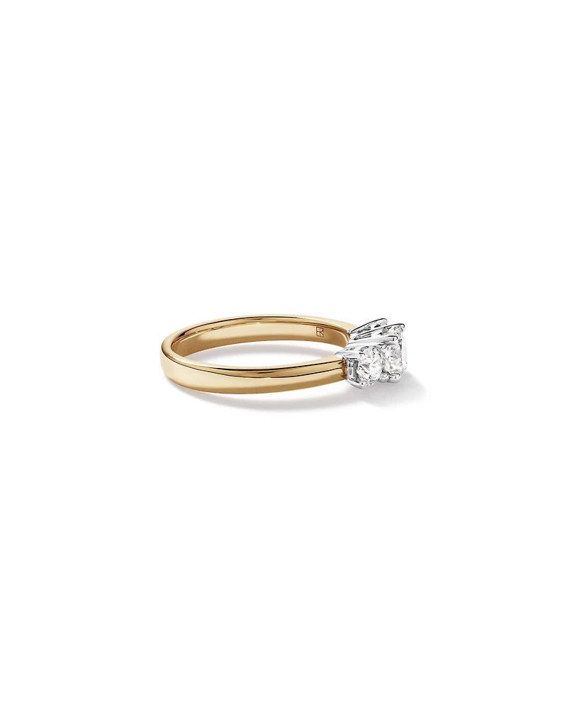 1.00 Carat TW 3 Stone Signature 101 Diamond Ring in 14kt Yellow and White Gold