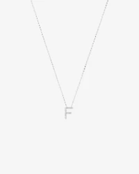 F Initial Necklace with 0.10 Carat TW of Diamonds in 10kt White Gold