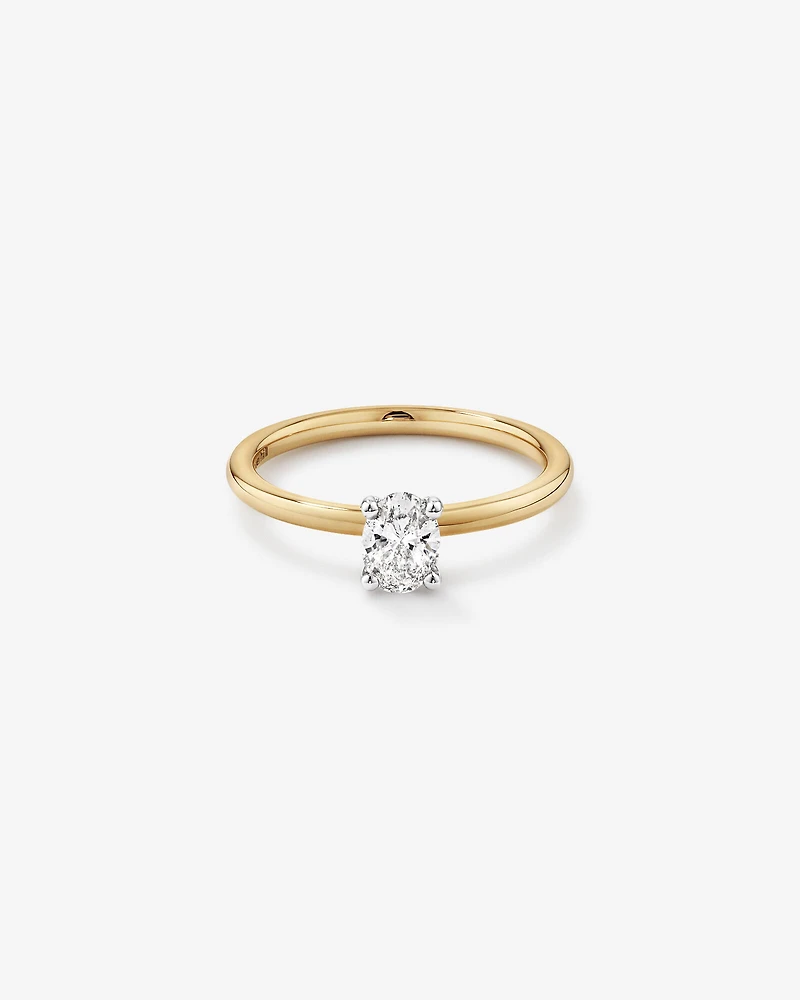 Solitaire Engagement Ring with 0.50 Carat TW of Diamonds in 18kt Yellow and White Gold