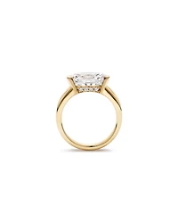 4.06 Carat TW East-West Oval Cut Laboratory-Grown Diamond Solitaire Ring in 18kt Yellow Gold