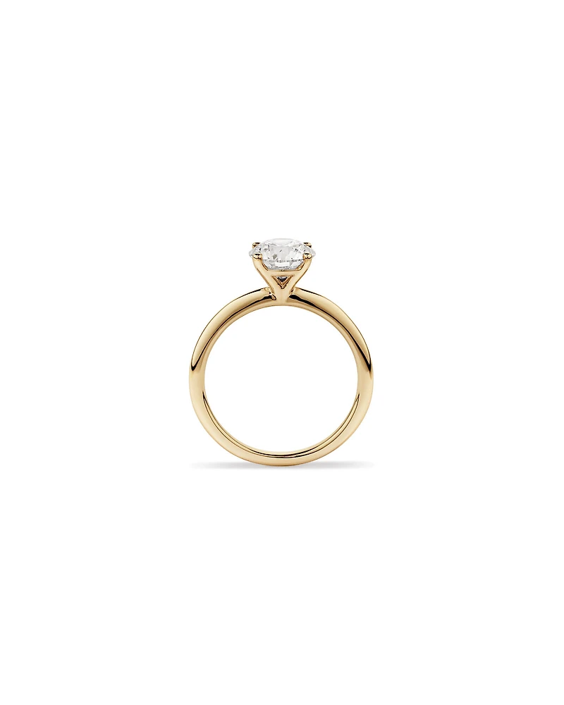 Bague de fiançailles solitaire ronde en diamant brillant de laboratoire TW de 1,50 carat en or jaune 14 carats