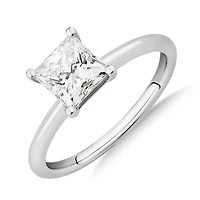 1.25 Carat Princess Cut Laboratory-Grown Diamond Ring In 14kt White Gold