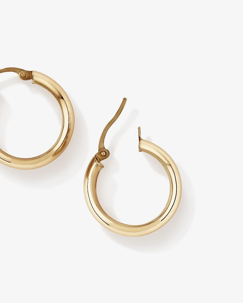 15mm Hoop Earrings 10kt Yellow Gold