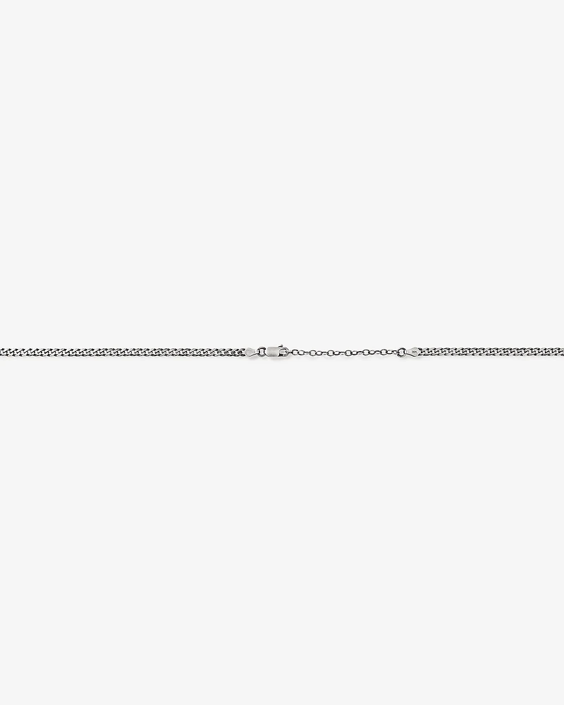 Chaîne gourmette oxydée en argent sterling de 60 cm (24 po)
