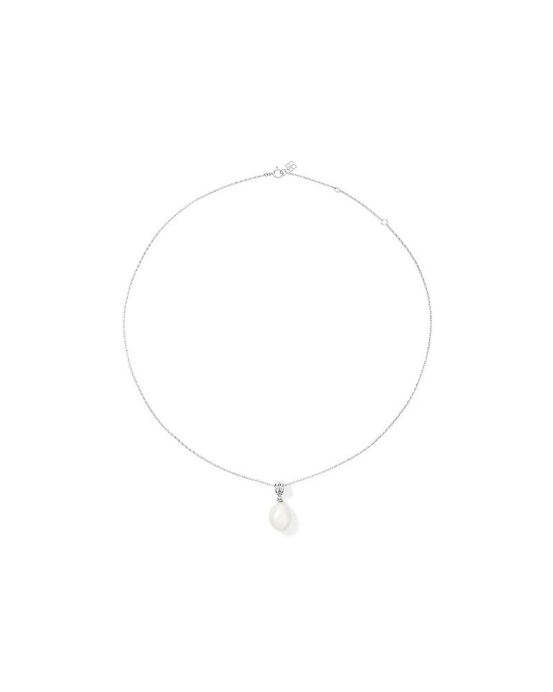 Two-Row Cultured Freshwater Baroque Pearl Pendant in Sterling Silver