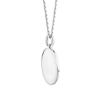 Pendentif cercle en argent sterling avec accent de diamant sur chaîne câble