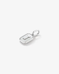 Letter J Mother of Pearl Initial Pendant Sterling Silver