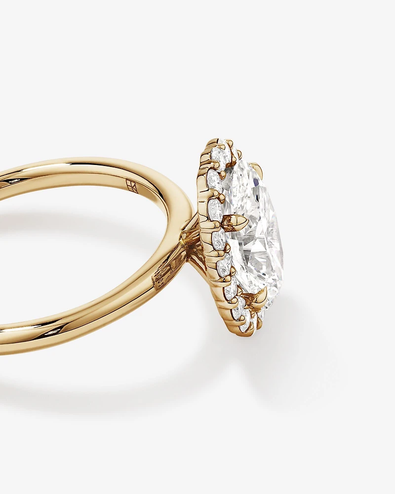 Bague de fiançailles TW de 2,34 carats en or jaune jaune 14 carats en or jaune 14 carats