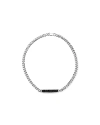 Bracelet micro maille gourmette pour homme avec 0,30 carat de diamants noirs en argent sterling