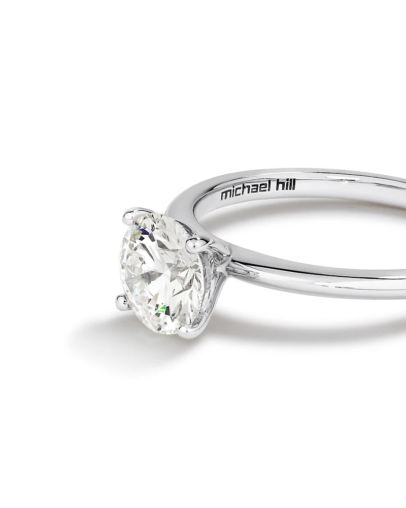 Bague en or blanc 14 K avec diamant créé en laboratoire totalisant 1,25 ct