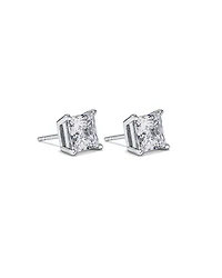 7.5mm Princess Cubic Zirconia Stud Earrings in Sterling Silver
