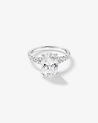 3.50 Carat TW Oval Cut Laboratory-Grown Diamond Engagement Ring in 18kt White Gold