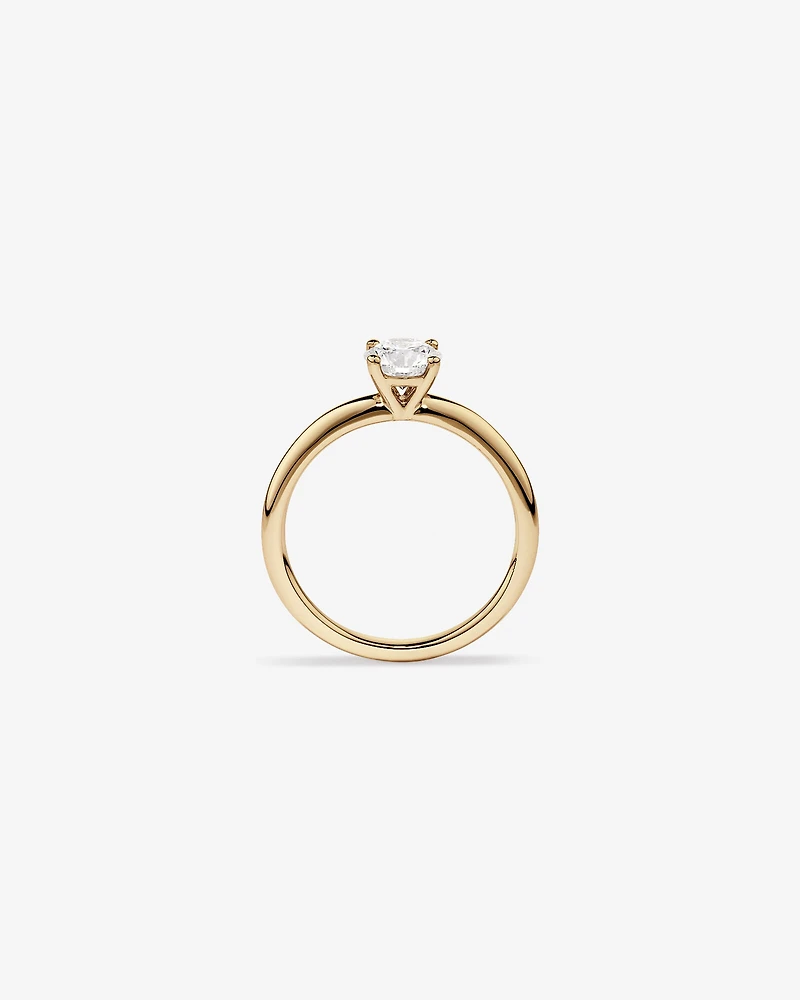 Bague de fiançailles solitaire ronde en diamant brillant de laboratoire TW de 0,70 carat en or jaune 14 carats