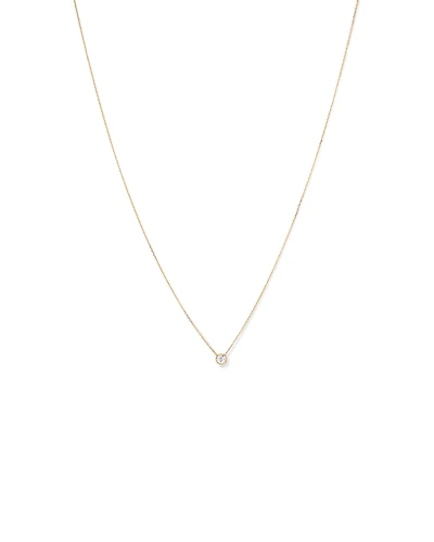 0.25 Carat TW Round Brilliant Diamond Bezel Set Pendant in 18kt Yellow Gold