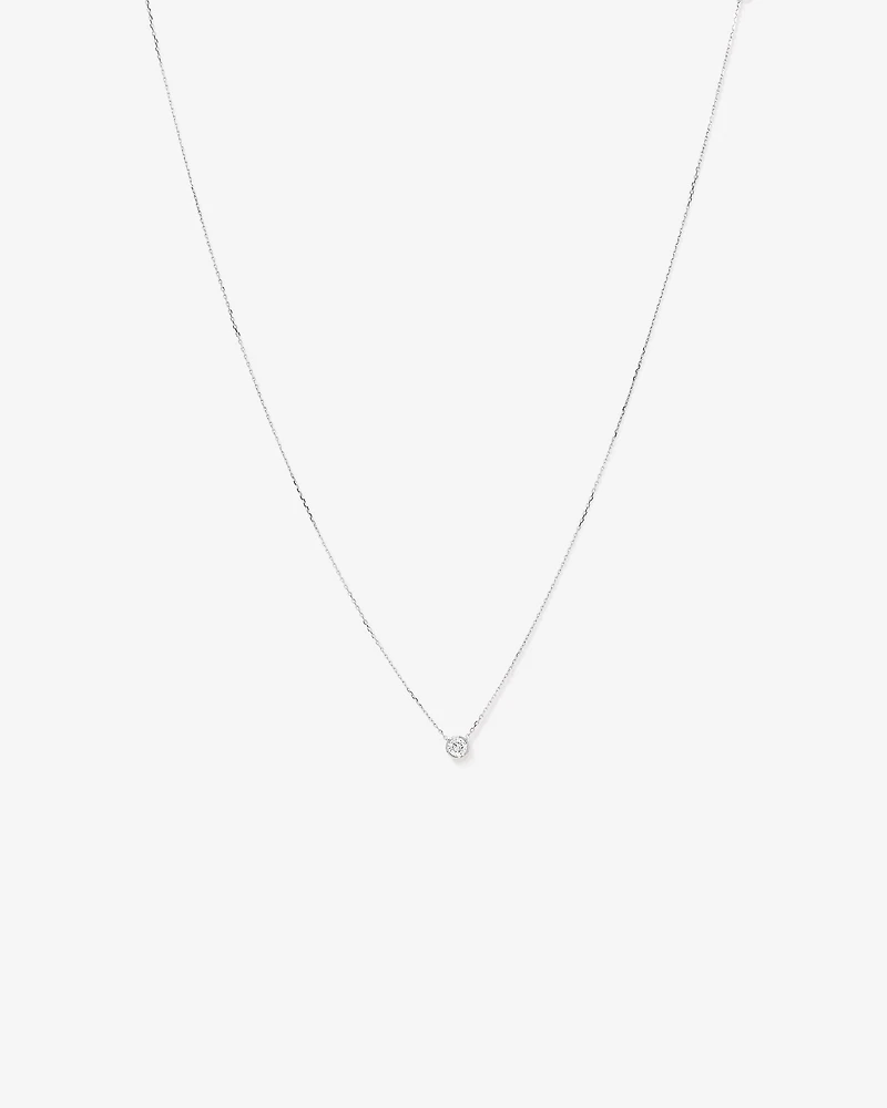 Pendentif rond TW à lunette brillante de 0,25 carat en or blanc 18 carats