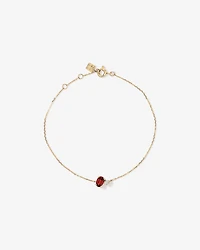 Bracelet avec saphir blanc et grenat ovale en or jaune 10 carats