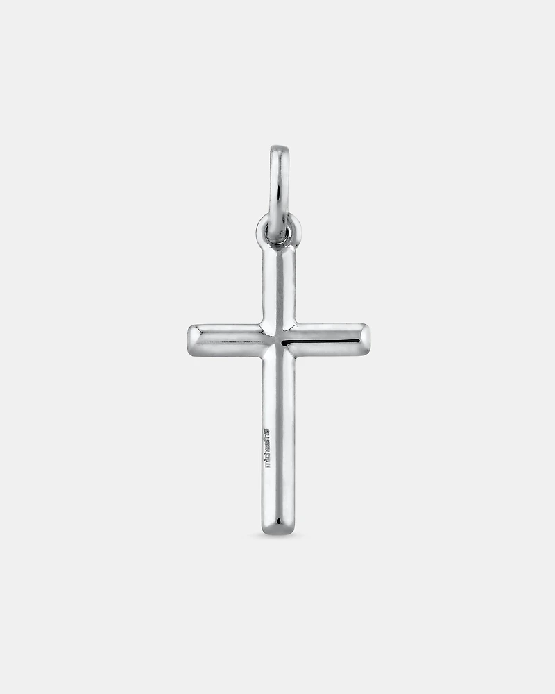 Pendentif en forme de croix en or blanc 10 K