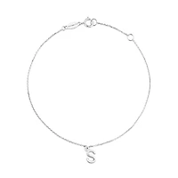 19cm (7.5") S Initial Bracelet in Sterling Silver