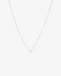 0.25 Carat TW Emerald Cut Diamond Solitaire Necklace in 18kt White Gold