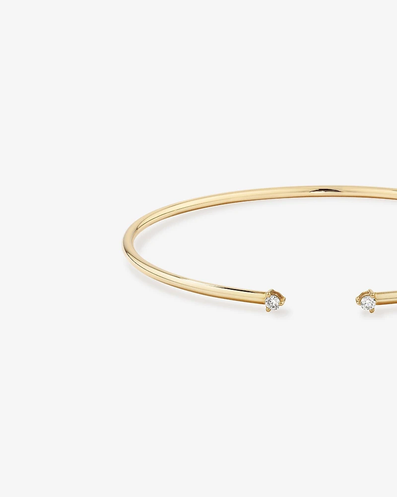 Jonc flexible en diamant en or jaune 10kt