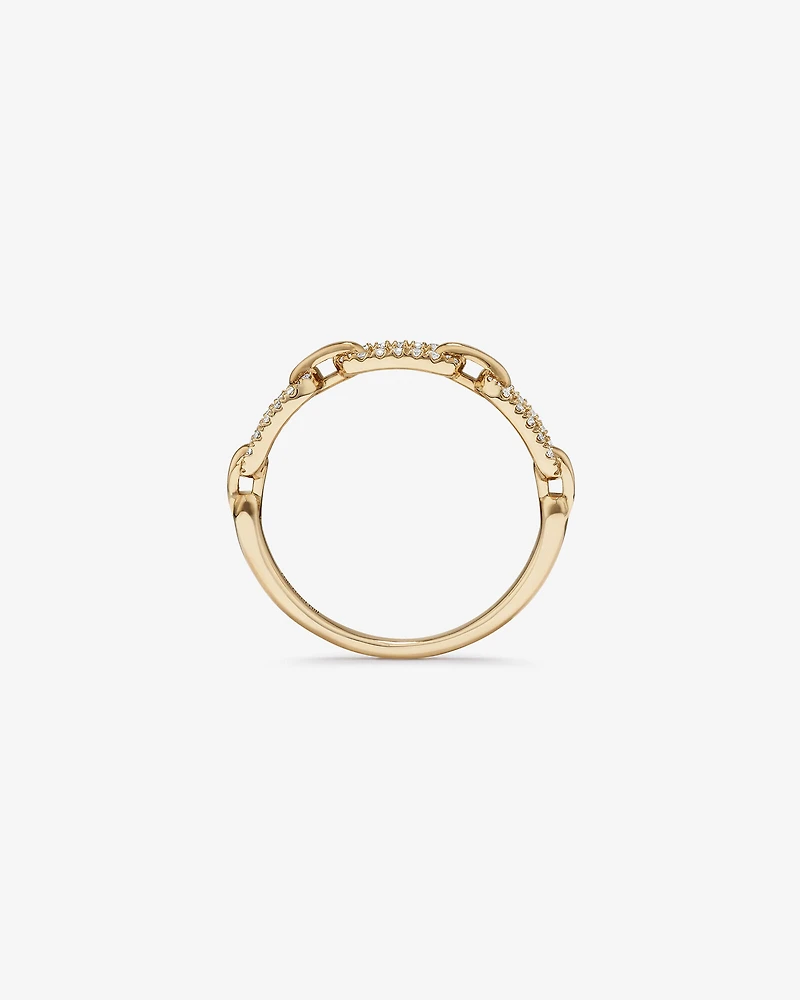 Bague Trombone de Diamant de 0,20 Carat TW en Or Jaune 10kt