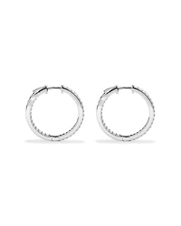 30mm Cubic Zirconia Huggie Hoop Earrings in Sterling Silver