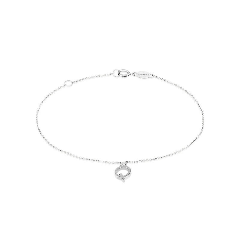 19cm (7.5") Q Initial Bracelet in Sterling Silver