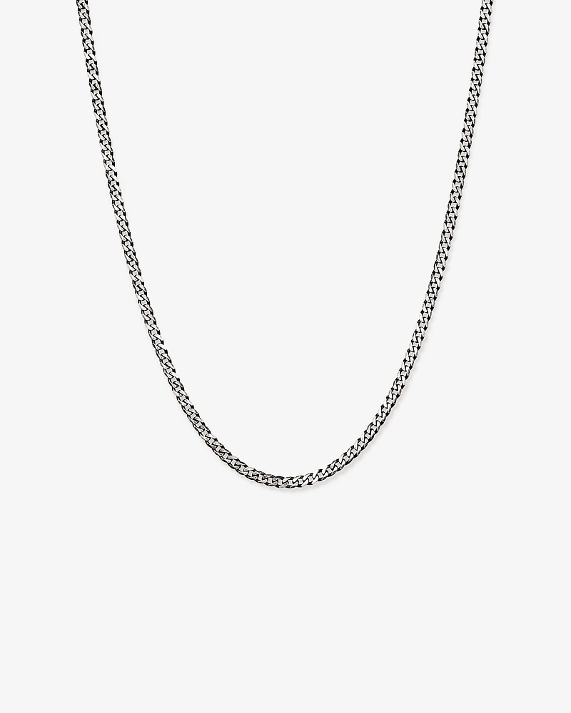 60cm (24") Oxidised Curb Chain in Sterling Silver