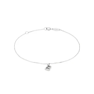 19cm (7.5") B Initial Bracelet in Sterling Silver