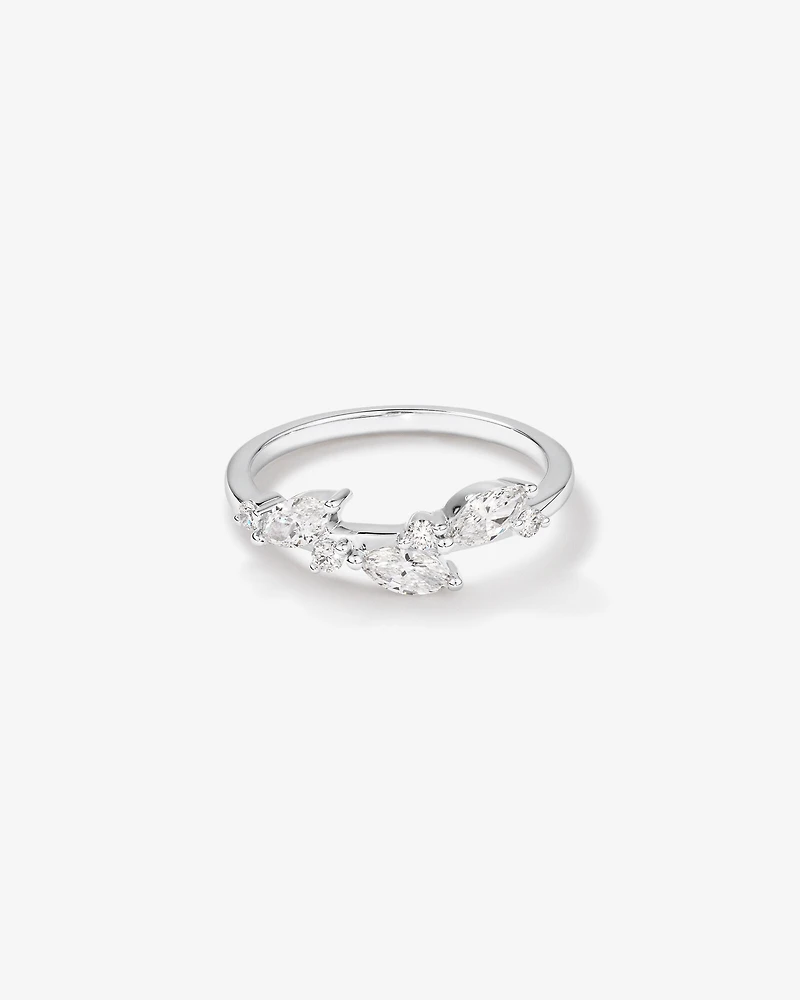 Bague en diamant de laboratoire TW Vines de 0,57 carat en or blanc 10 carats