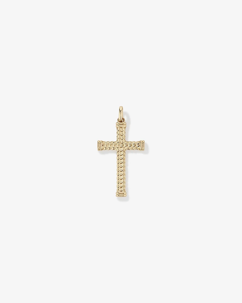 Textured Cross Pendant in 10kt Yellow Gold