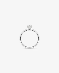0,68 Carat Poids Total Bague De Fiançailles En Diamant Solitaire Coupe Ovale, Pavé Avec Halo Caché, En Platine