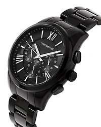 Montre chronographe en acier inoxydable noir pour homme