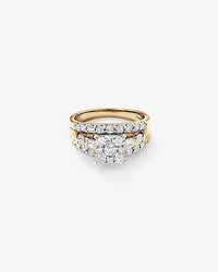 Bague de fiançailles en or blanc et jaune 14 K avec diamants totalisant 1,75 ct