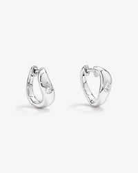 0,20 carat TW boucles d'oreilles créoles avec diamants de laboratoire taille poire en argent sterling