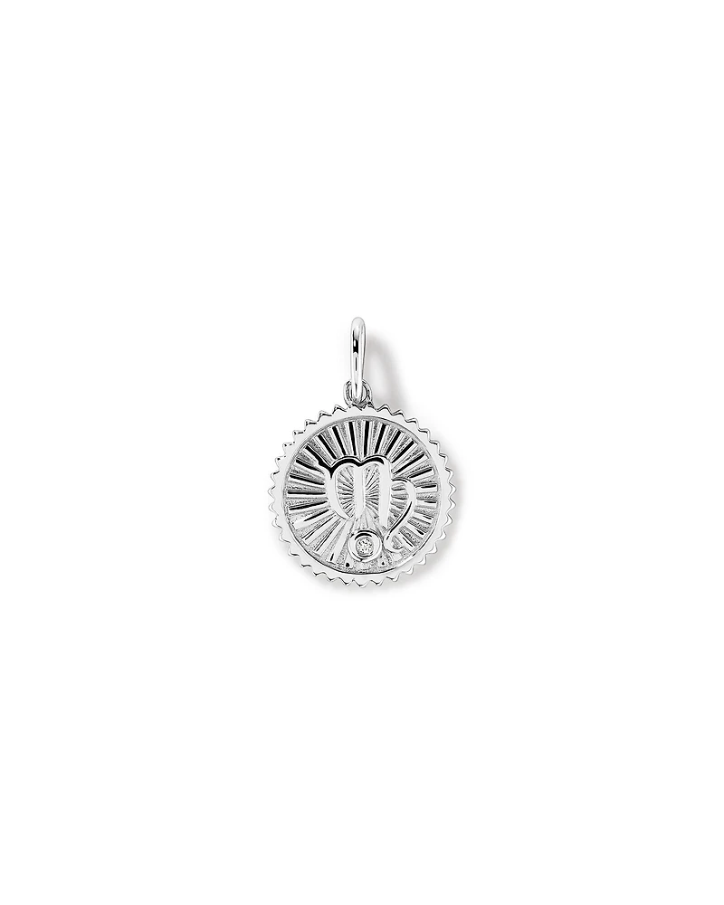 Pendentif zodiaque Vierge avec accents de diamants en argent sterling