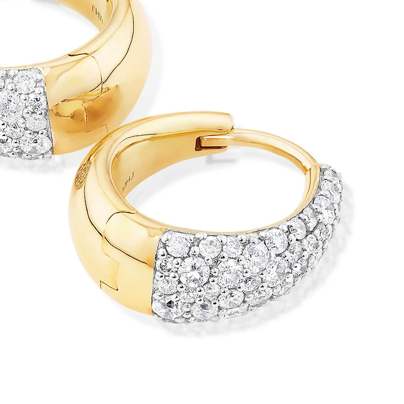 Anneaux Stardust en or jaune 10 K et rhodium avec diamants totalisant 0,72 ct