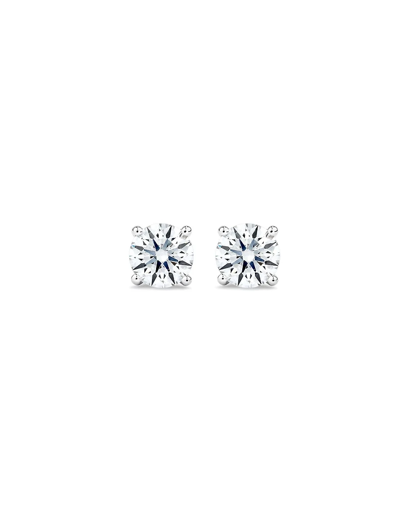 1.00 Carat TW Laboratory-Grown Diamond Solitaire Stud Earrings 14kt White Gold