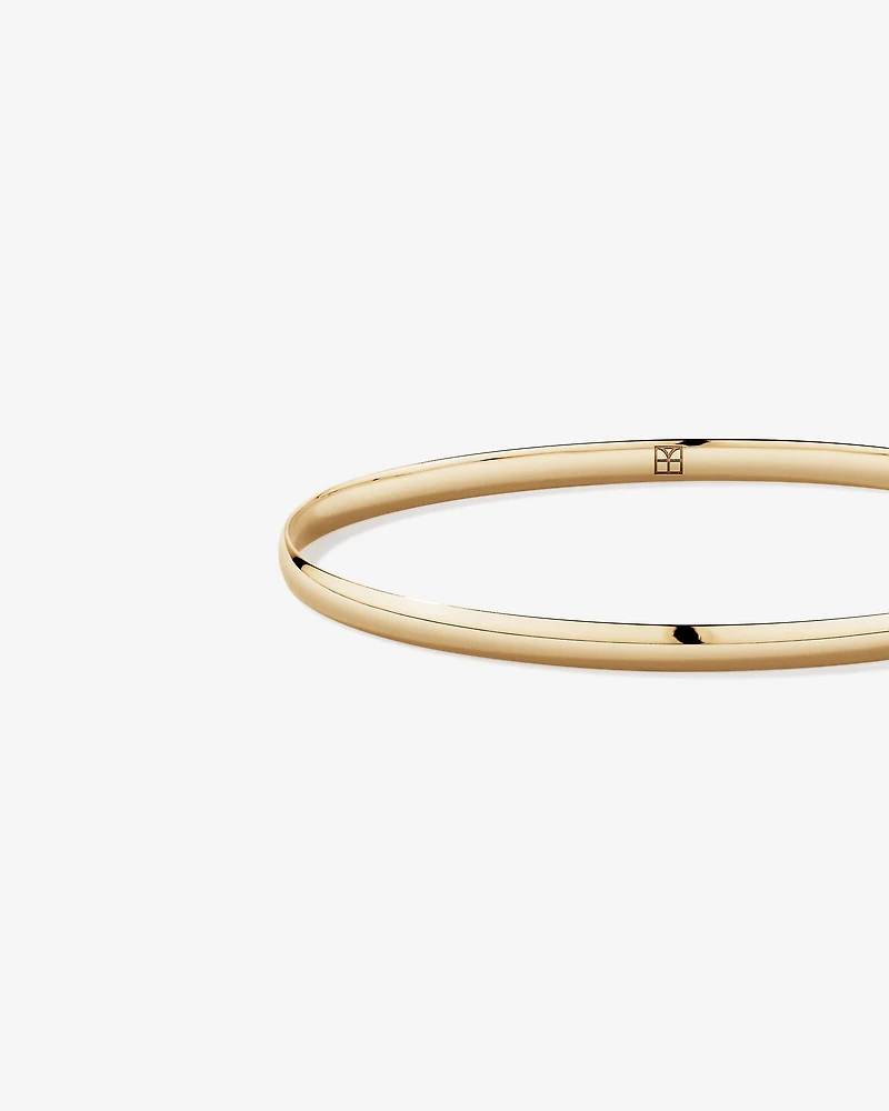 Bracelet ovale solide de 65 mm (2,5") de largeur 3.8 mm en or jaune 10 carats