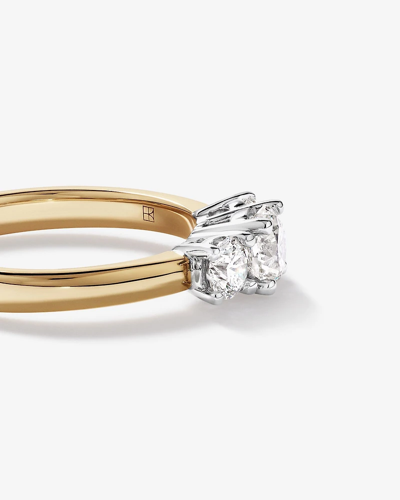 Bague en or jaune et blanc 14 carats avec diamants Signature 101 de 1,00 carat TW