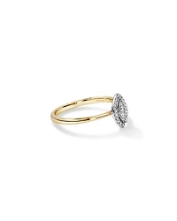 Bague de promesse en or jaune et blanc 10 carats avec cluster de diamants en forme de marquise de 0,15 carat TW