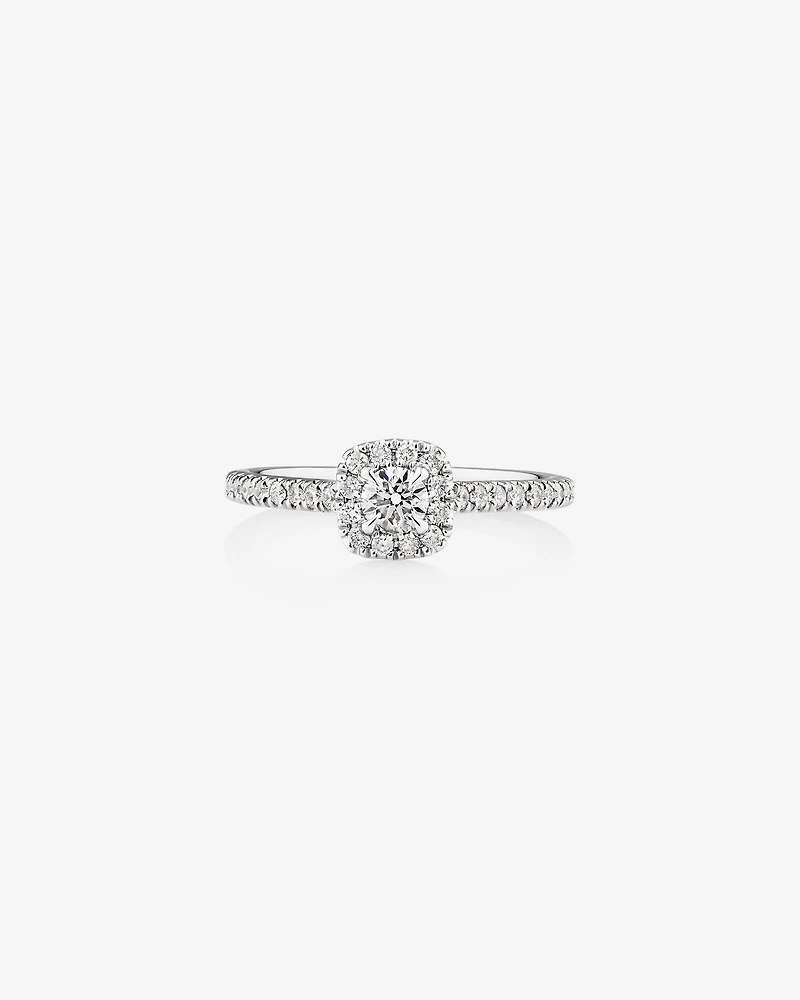 Bague de fiançailles en or blanc 14 K avec diamants totalisant 0,50 ct
