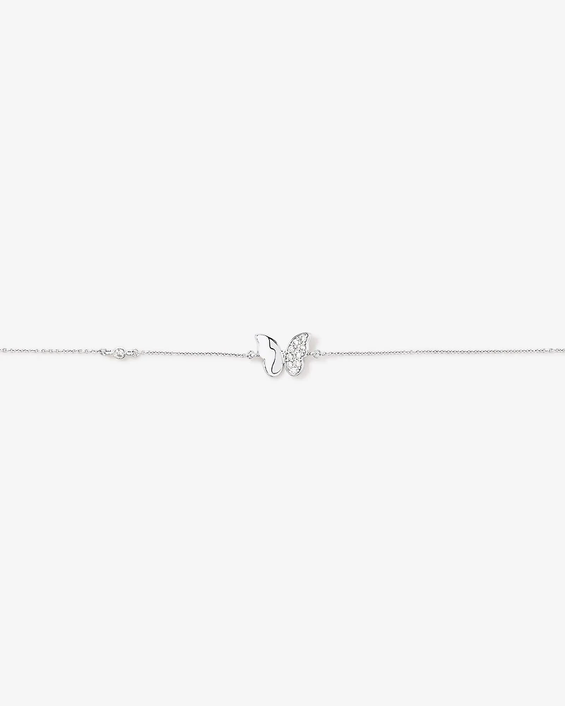Bracelet papillon en argent sterling avec zircon cubique